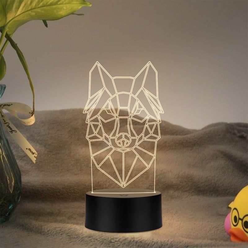 Poly-Art Design Fox Head Night Lamp